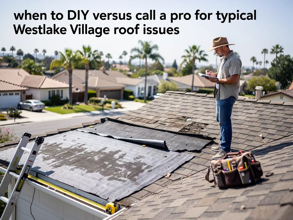when to DIY versus call a pro for typical Westlake Village roof issues